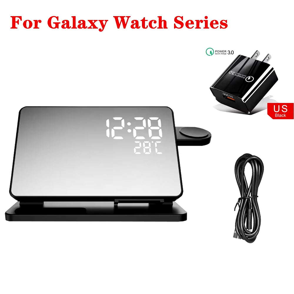 3 in 1 Wireless Charger for  Galaxy Watch 6 5 Pro Fast Charging Station for Galaxy S24 S23 S22 Alarm Clock Chargers Stand