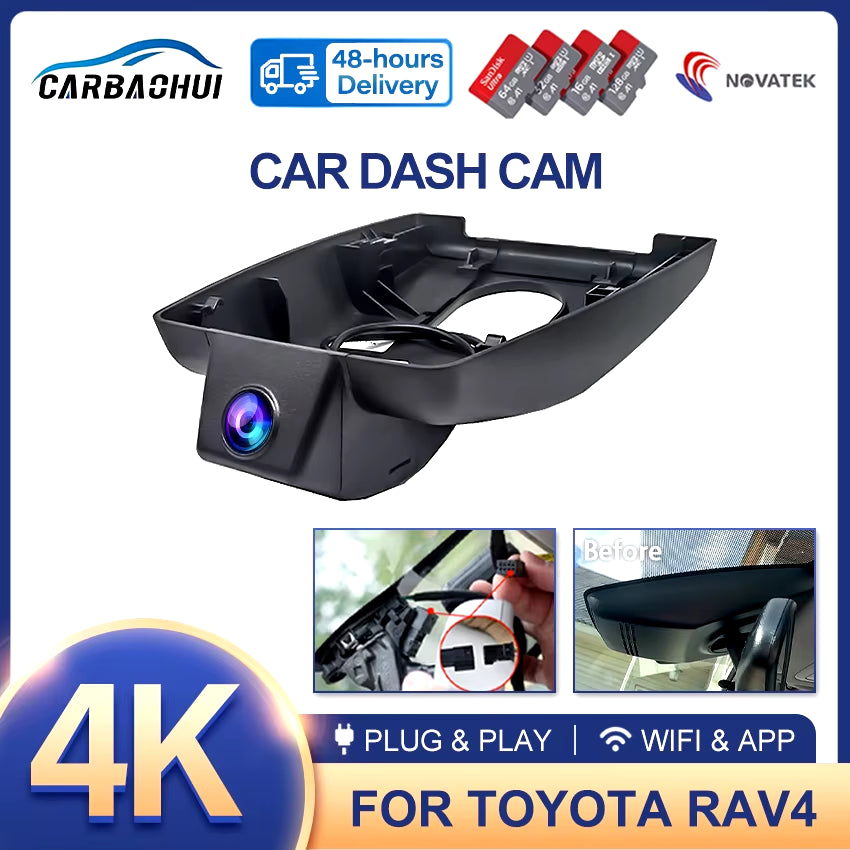 For Toyota Rav4 XA50 XA40 XU80 4K HD Dash Cam for Car Camera Recorder Dashcam WIFI Car Dvr Recording Devices Accessories