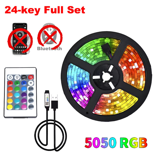 LED Strip Light Color USB RGB Tpae Bluetooth LED Strip Bedroom Decoration 5050 5M 10M 15M 20M SMD TV LED Backlight for Christmas