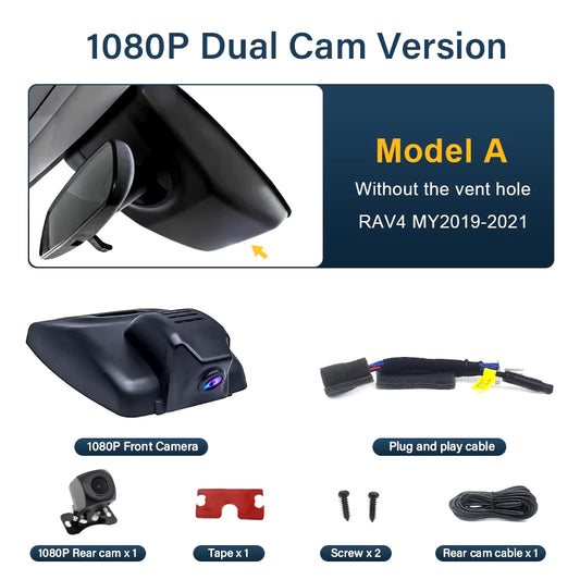 For Toyota Rav4 XA50 XA40 XU80 4K HD Dash Cam for Car Camera Recorder Dashcam WIFI Car Dvr Recording Devices Accessories