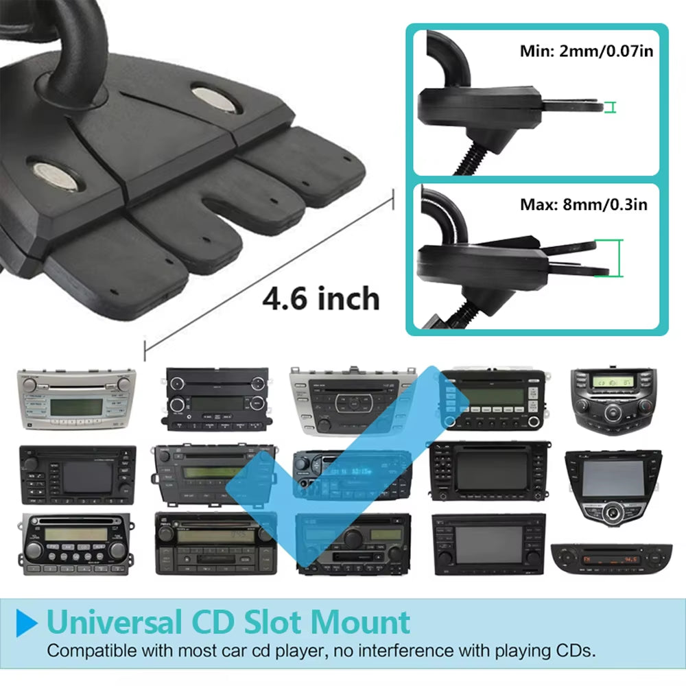 CD Slot Car Phone Holder Universal CD Phone Holder Rotation Adjustable Phone Holder for Iphone 12 Samsung Huawei