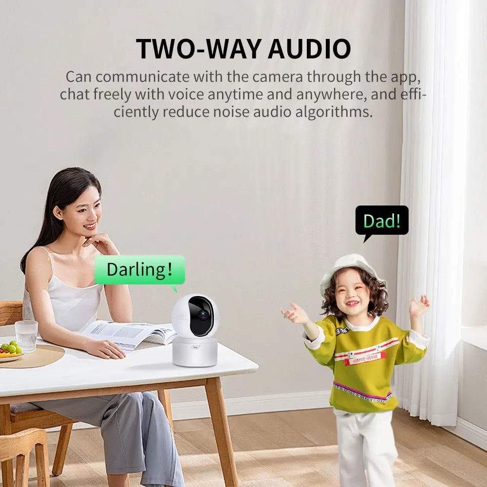 Neye 8MP 4K Wifi Security Camera Home Indoor Baby/Elderly Monitor 360 ° Panoramic Camera Night Vision Bidirectional Audio