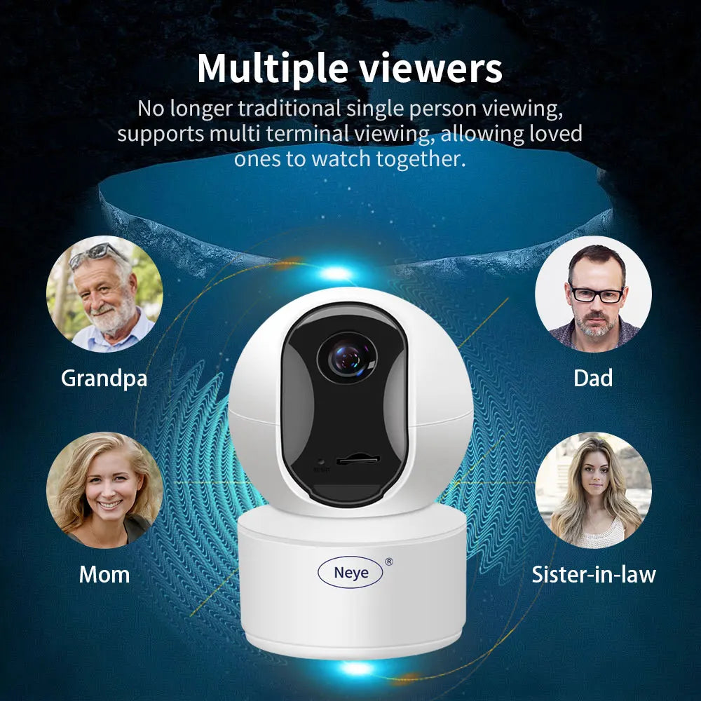 Neye 8MP 4K Wifi Security Camera Home Indoor Baby/Elderly Monitor 360 ° Panoramic Camera Night Vision Bidirectional Audio