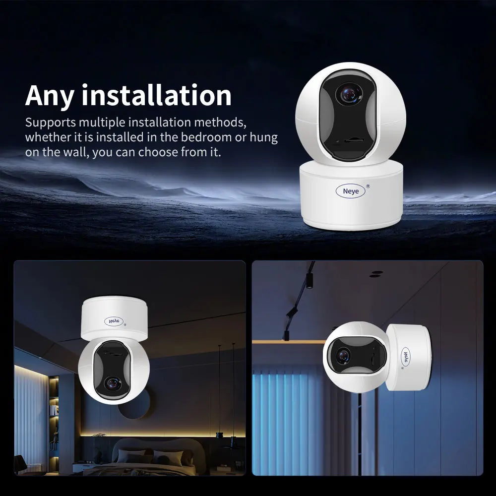 Neye 8MP 4K Wifi Security Camera Home Indoor Baby/Elderly Monitor 360 ° Panoramic Camera Night Vision Bidirectional Audio