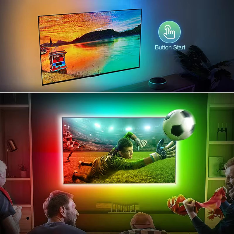 2024 New Ambient TV LED Backlight Sync to Screen for 40-85Inch Real-Time Sync LED Light Strip for 4K Hdmi-Compatible 2.0 Device